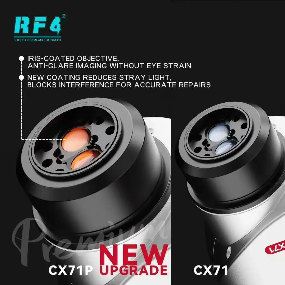 

RF4 RF-CX71P PREMIUM Trinocular Microscope 6.5-65X Clear View Longer Viewing Time for Mobile Phone Repair Using Tool
