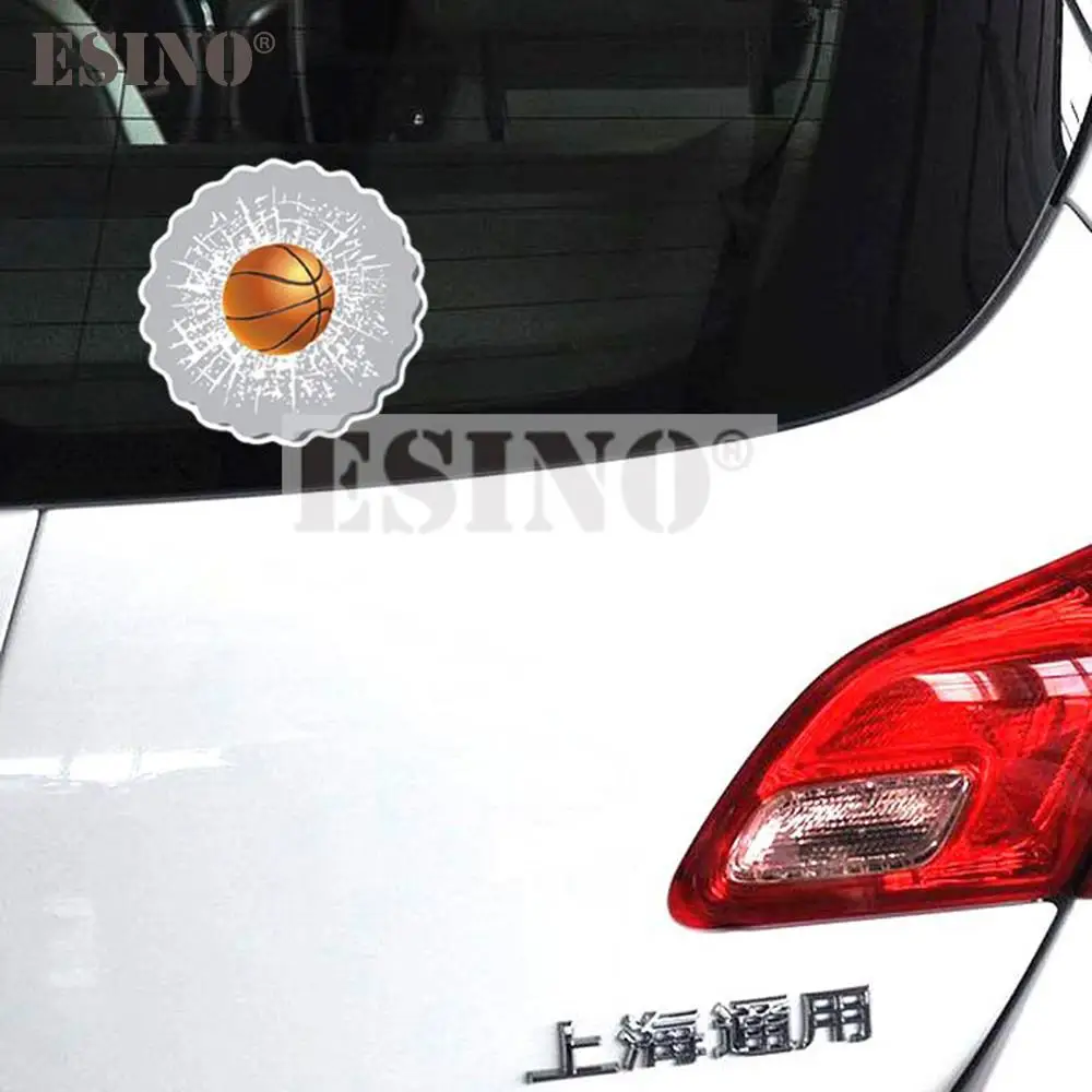 Car Styling Fashion Funny Decorative 3D Bakketball Hitting PVC Waterproof Sticker Car Body Trunk Fender Bumper Glass Vinyl Decal