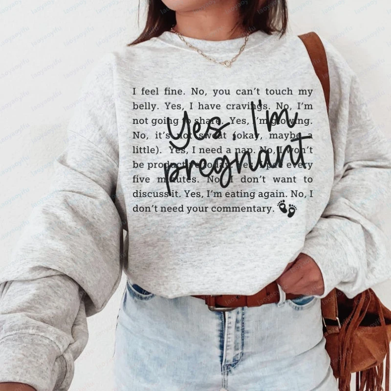 Pregnancy Announcement Sweatshirt Funny Maternity Mom To Be Crewneck Baby Reveal Pregnant Wife Top Gift for Expecting Mom Goth