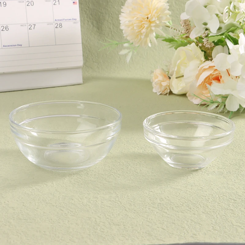 【1pc Glass Facial Mask Essential Oil Bowl Facial Makeup Skin Care Tools Beauty Salon Essential Oil Bowl Thickening Mask Bowl】