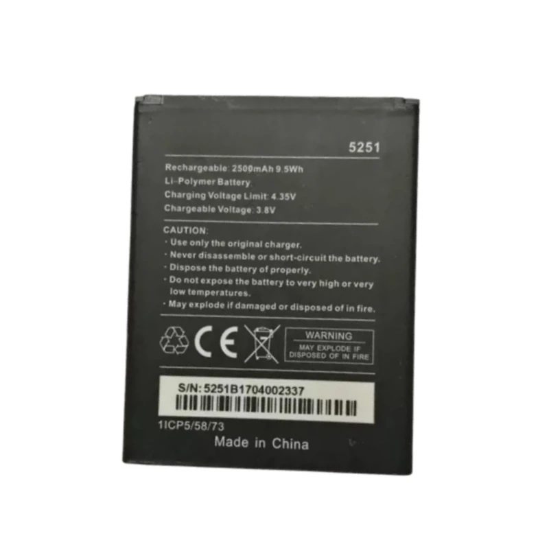 สำหรับ Wiko 5251 2520 2610 3913 4901 5222 K200 สำหรับ Lenny3/4 แบตเตอรี่ใหม่ 5251 3.8V 2500mAh แบตเตอรี่คุณภาพสูง