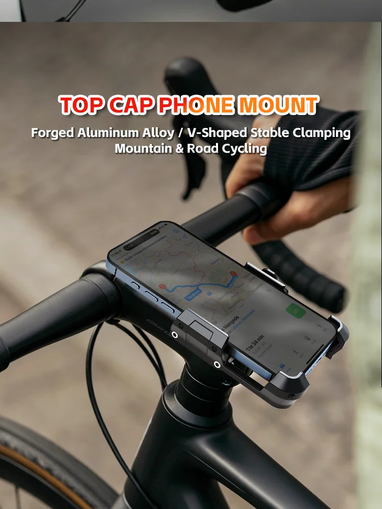 Easydo Fahrrad-Handyhalterung E-Scooter Fahrradlenker-Handyhalterung Aluminium Stoßfeste Rennrad-Vorbau-Handyhalterung für 4,7-7,2" – Detail 2