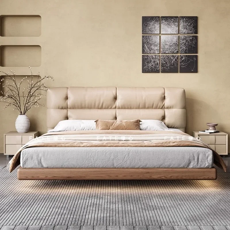 

New Queen Headboard Frame King Bedroom Marriage Bed Luxury Wooden Modern Furniture 180x200cm Luxury Frame Double Suspended Bed