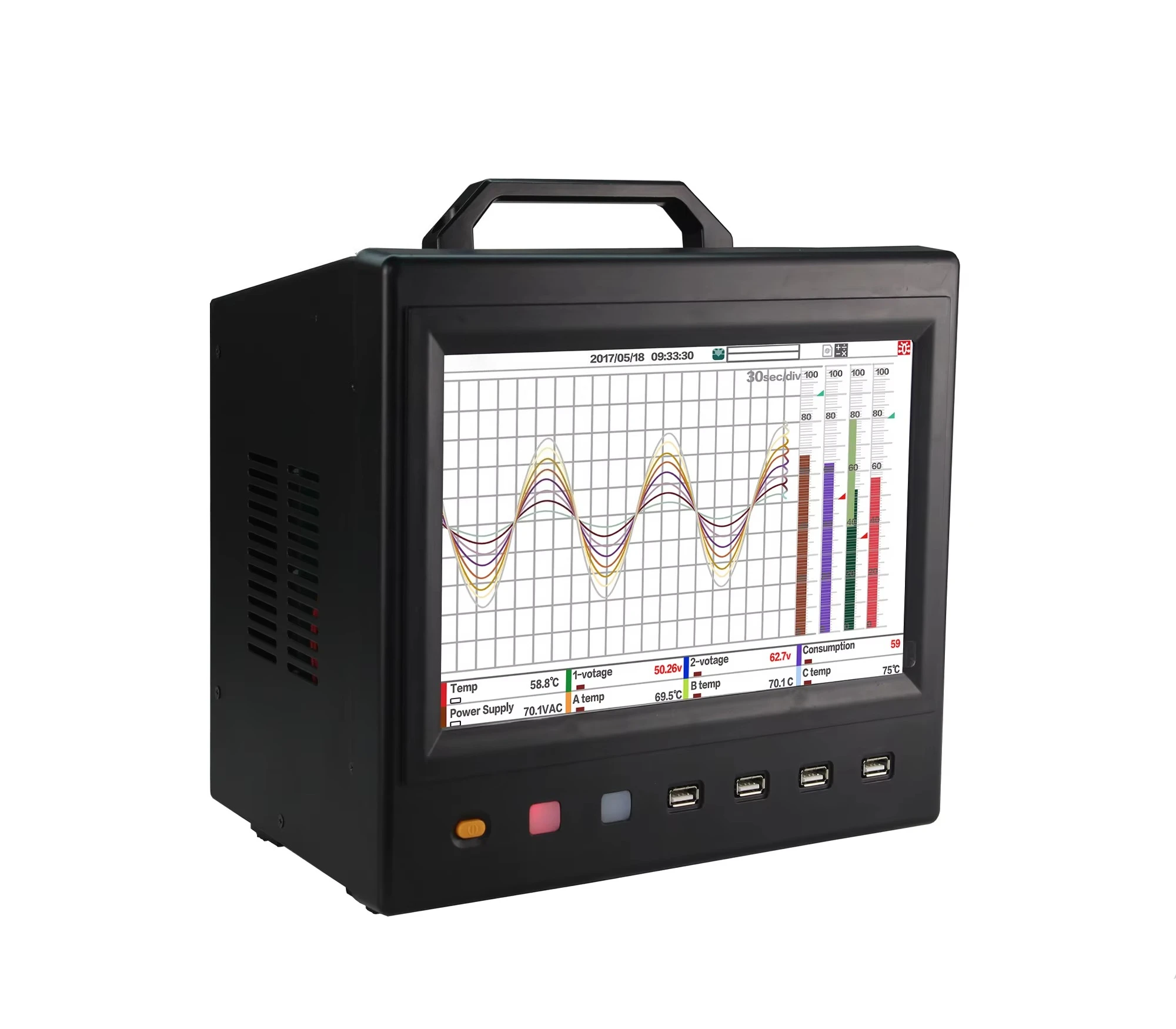 

8 channel temperature pressure humidity data logger data collection multi channel data logger