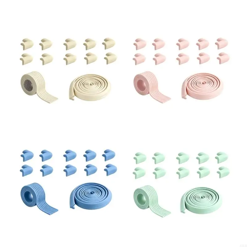 Soft NBR Foam Baby Corner and Guard Set for Furniture, Easy-Apply Covers for Tables, Cabinets, and Coffee Tables A2UB