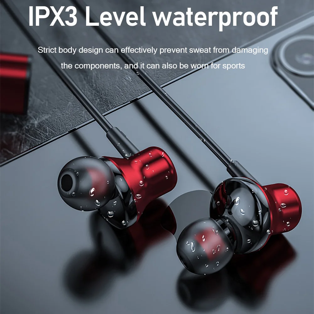 EARDECO Bluetooth casque 100 heures de lecture basse Inear sans fil écouteur tour de cou étanche Sport casque TF carte aimant