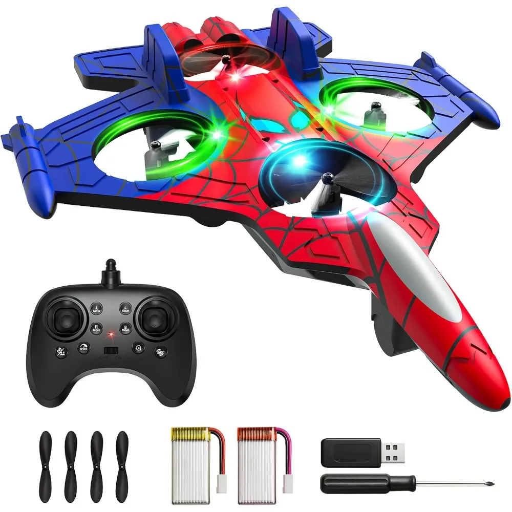 Mini Spider Drone per Bambini: Aereo RC in Schiuma con Controllo da 2,4 GHz, Luci LED, 360 °   Acrobazie e volo facile