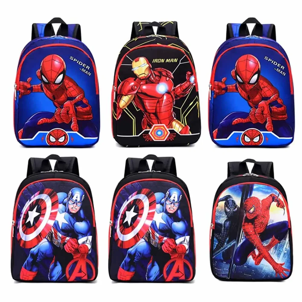 Marvel Avengers Anime Backpack Iron Man Captain America Cartoon Captain America Kindergarten School Bag for Boys Schoolbag Gift