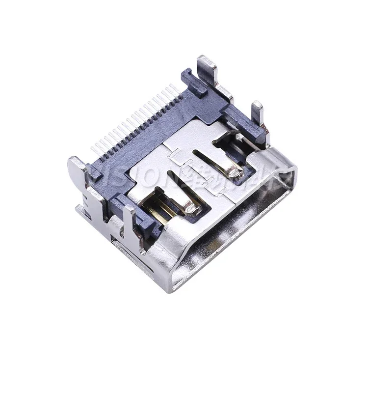 free shipping 50pcs/1lot HDMI female seat Connector SMD 19P  female seat A type port Copper Gold-plated video interface/socket