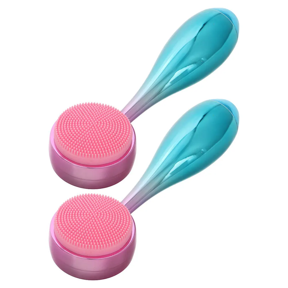 

2Pcs Silicone Face Cleansing Brush Manual Dualsided Exfoliating Tool for Skin Care Home Cleansing Blackheads Removal
