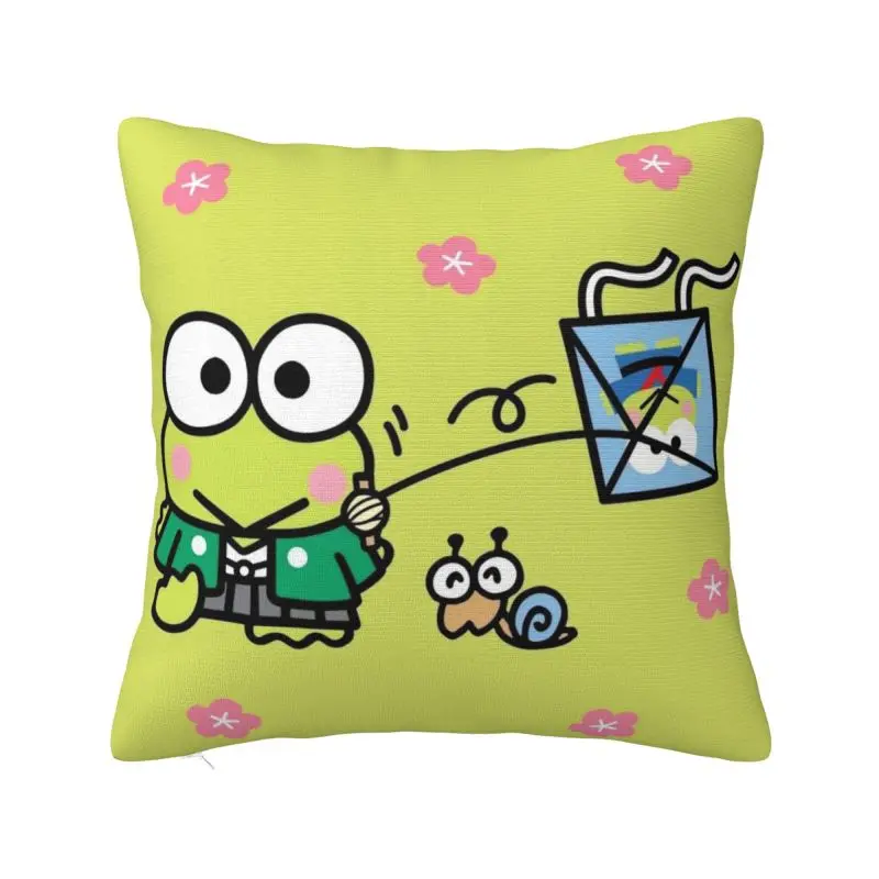 Custom Keroppi Throw Pillow Covers Manga Chair Cushion Cover Square Pillowcase