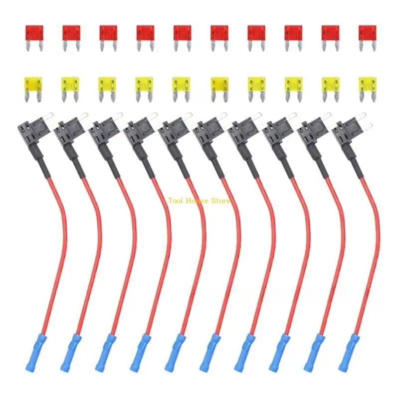 

10Pcs Standard Auto Stand Fuses Adapters jumpers With 10Amp 20A Low Profile for Car Trucks Boats Enduring