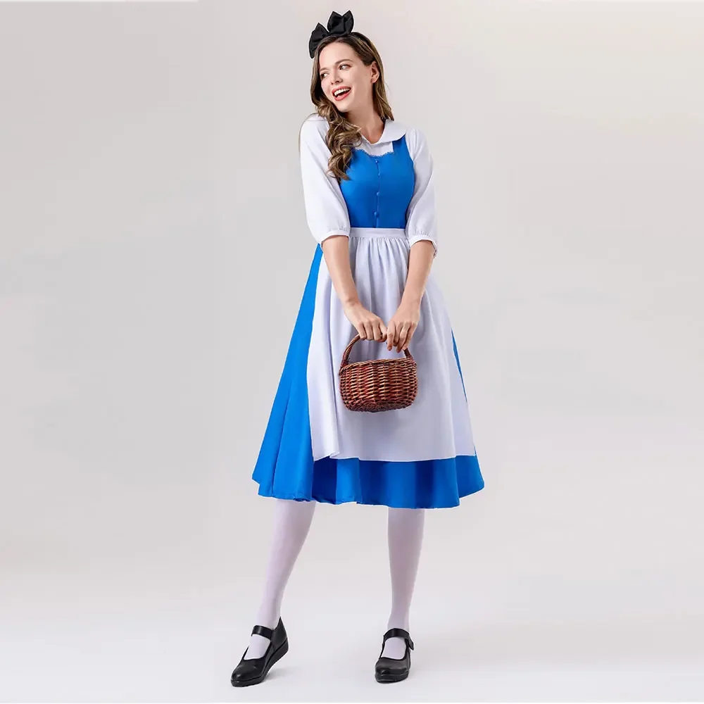 Bavarian Traditional German Oktoberfest Maid Beer Costume Halloween Anime Fairy Tales Cinderella Alice Dress Maid Costume