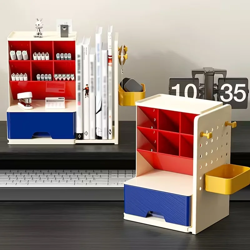 

Современный настольный органайзер в стиле Bauhaus для хранения канцелярских принадлежностей, офисный настольный ящик, аксессуары, школьные принадлежности