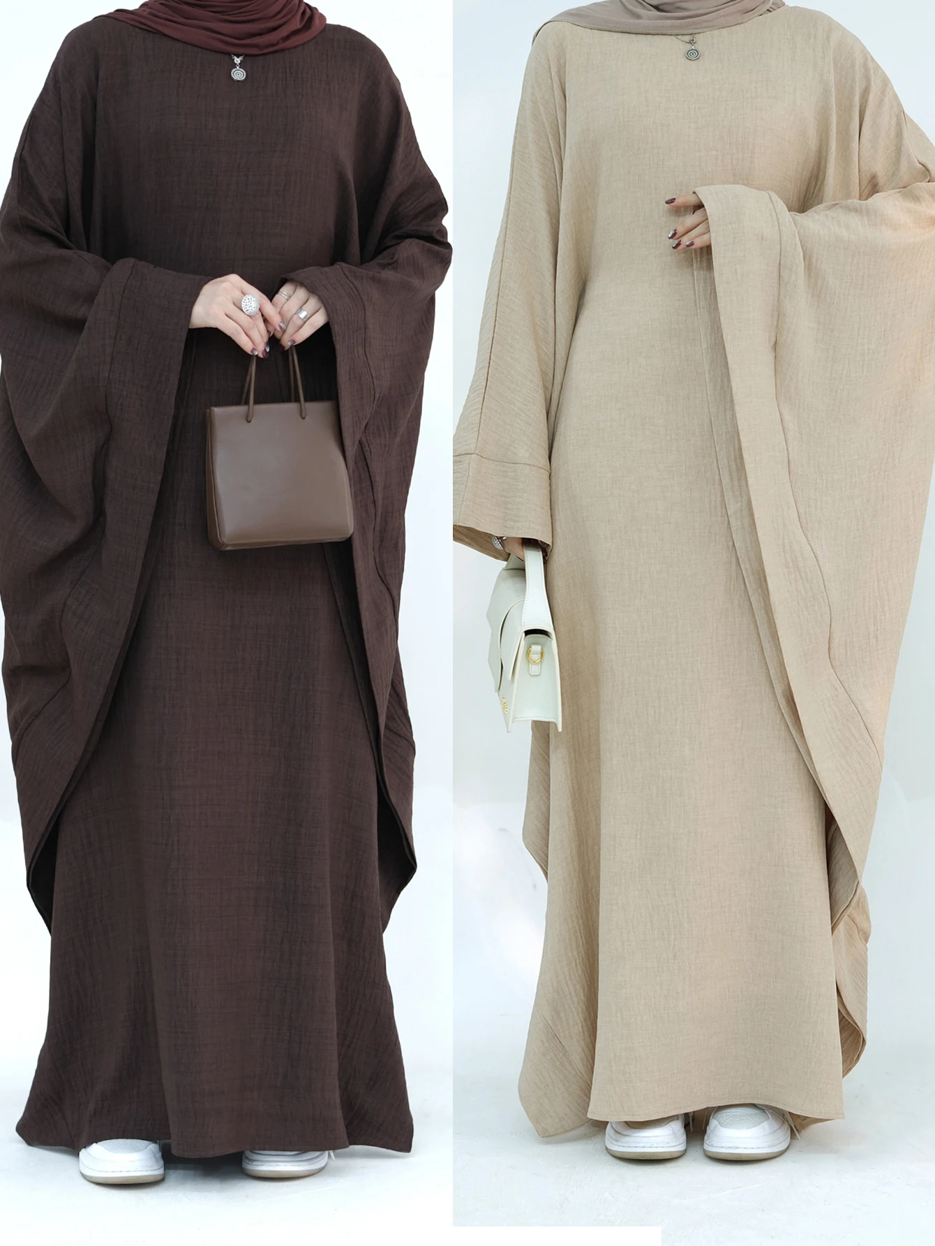 2025 دبي عيد رمضان قفطان كم جناح الخفّاش رداء الصلاة عباية مسلم فستان كاجوال أنيق متواضع ملابس حريمي أنثى Musulmane
