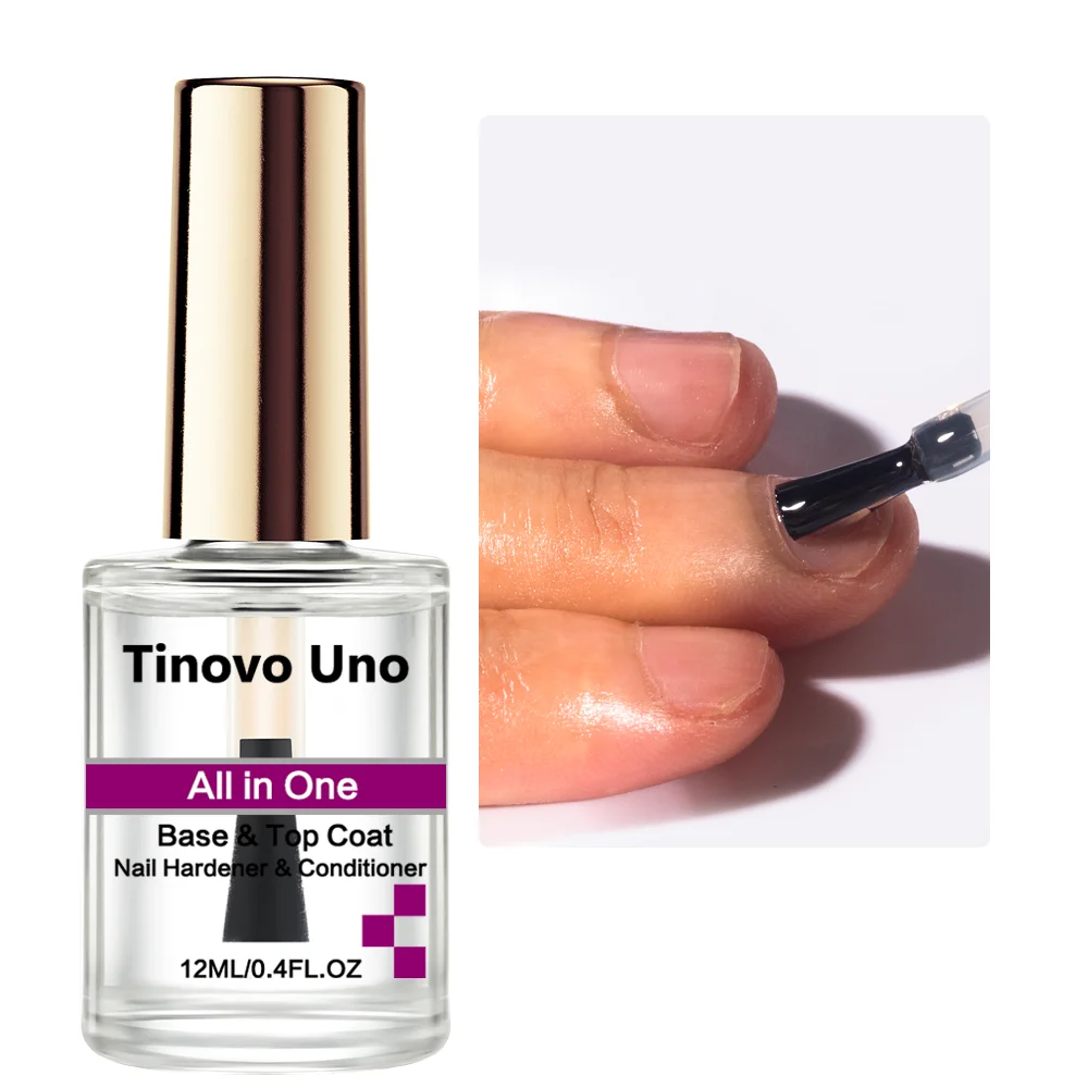 Tinovo Uno Nail Strengthener All In One 12ML Utwardzacz do paznokci Normalna baza Top Coat Clear Natural Nail Polish Manicure Repair