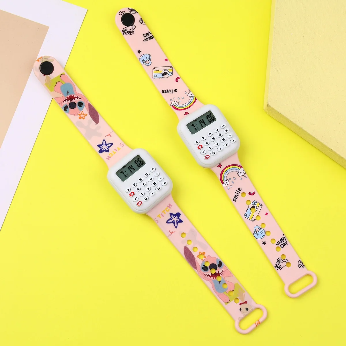 Soft Silicone Band Children Watches Kids Stitich Calculator Girls Watch Digital Clock Student Multifunctional Math Learning Toy