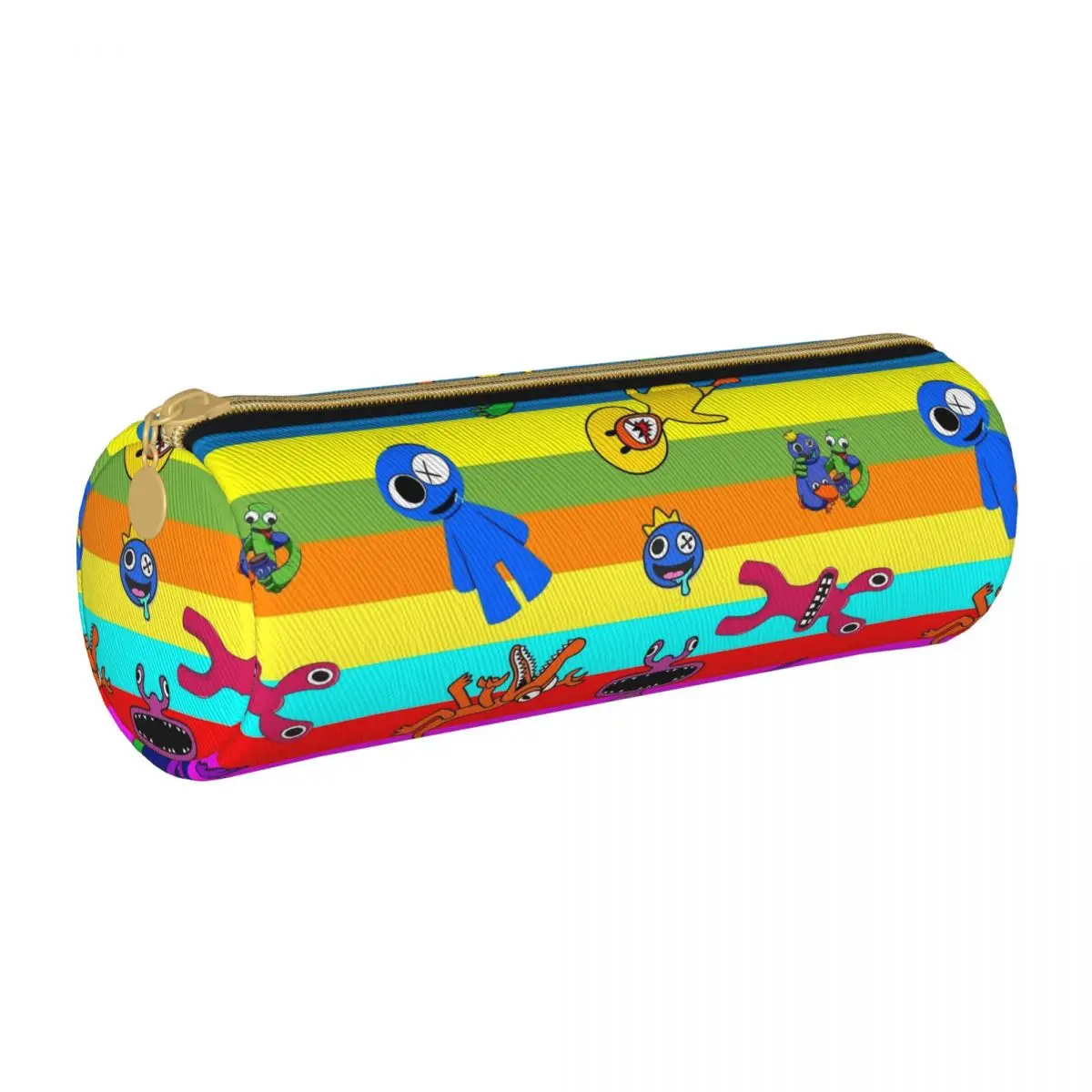 super colorido rainbow amigos lapis estojo de couro pen capacidade bolsa zipper papelaria para estudantes tablet gamer escola 01