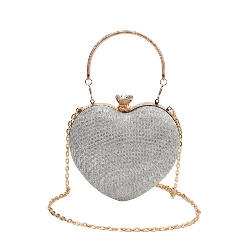 

Mini Glitter Evening Banquet Bag Love Shape Rhinestone Box Handbag Shoulder Bag Wrist Bag Ladies Clutch Bag Women