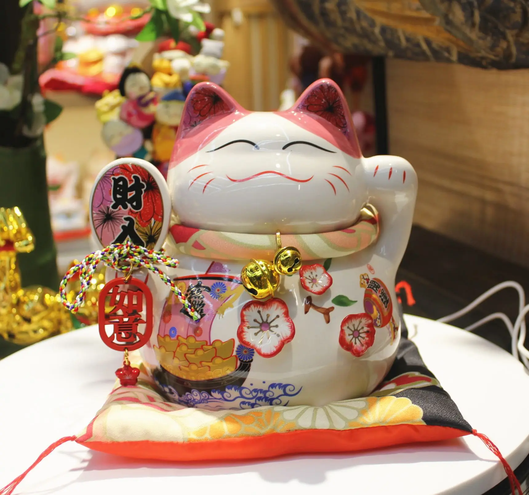Chat porte-bonheur japonais en céramique Maneki-Neko, figurine de chat porte -bonheur, tirelire Auckland, décoration de la maison, ornements, 7 po  15
