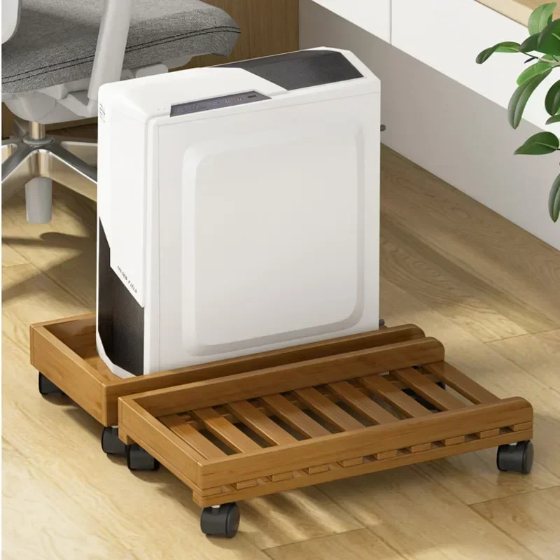 

Solid Wood Desktop Computer Storage: Durable Chassis Shelf with Removable Cooling Multi-function Base Efficient Organization