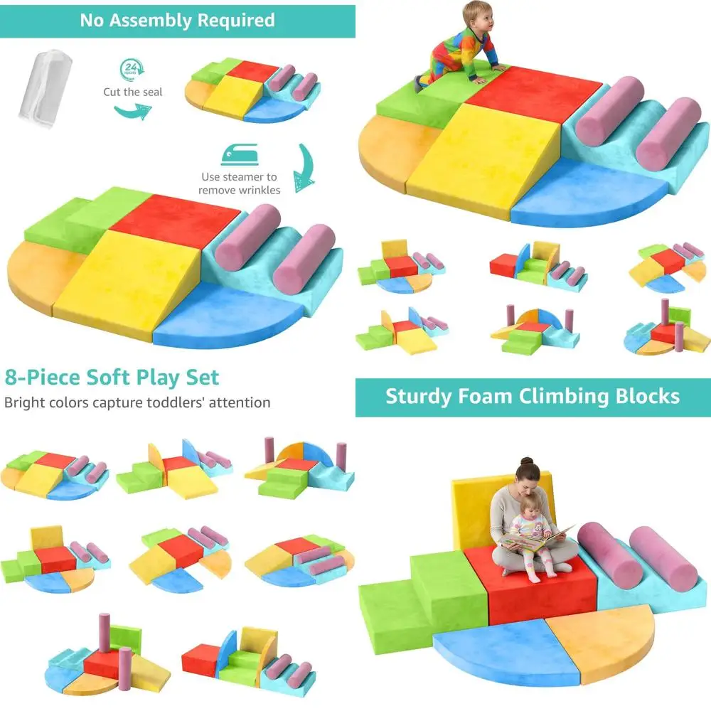 Blocos infláveis de escalada para crianças de 1 a 3 anos, conjunto de jogo macio para bebês de 6 a 12 meses em ambientes internos