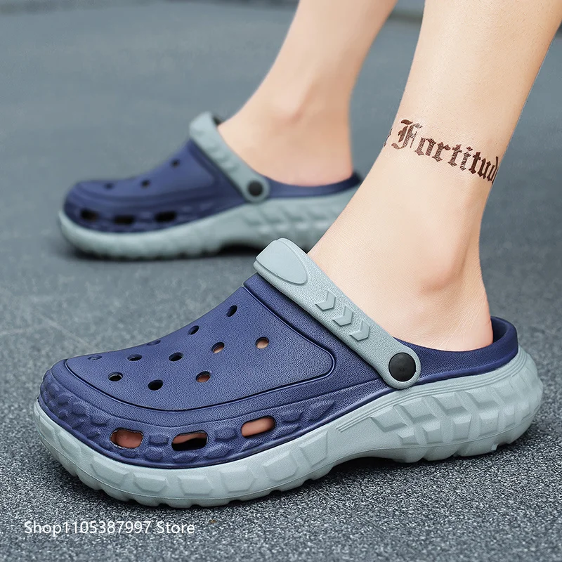 Sommerliche Plateau-Sandalen für Herren: Modische Freizeitschuhe, Strand- und Gartenclogs, Outdoor-Slipper aus EVA-Material