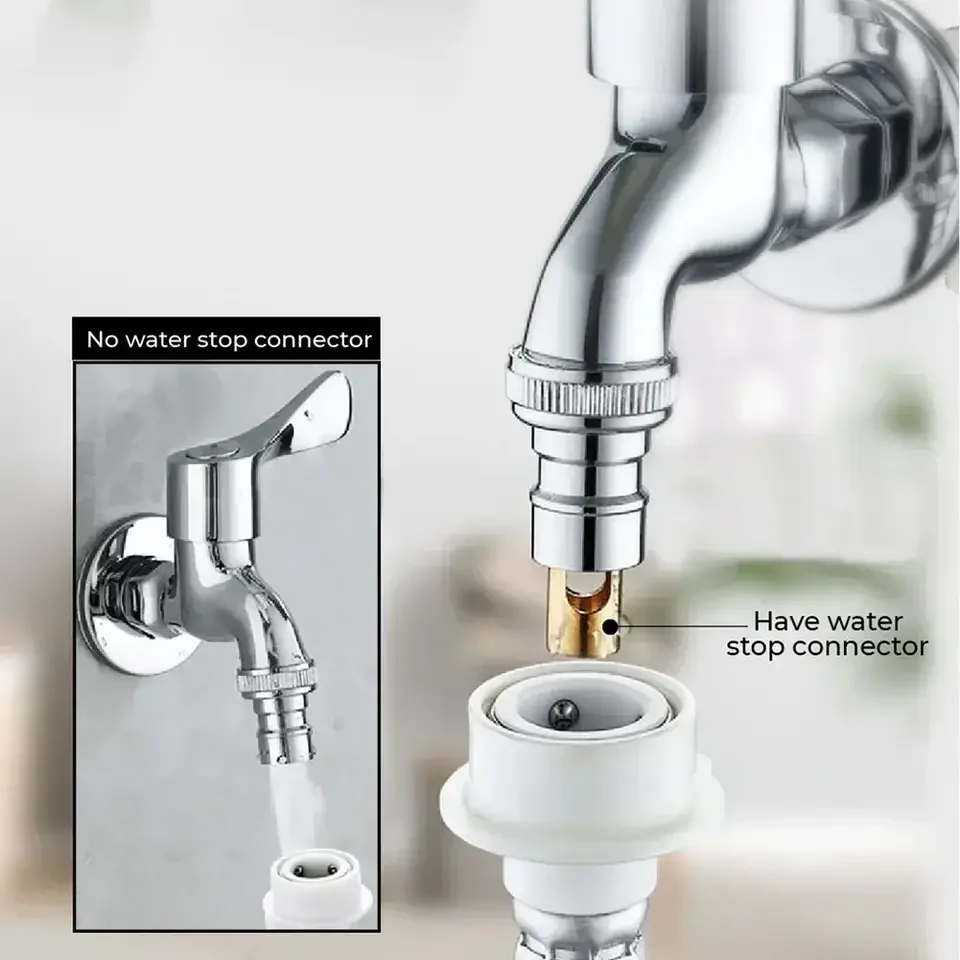 

Water Stop Valve Faucet Accessories Washing Machine Faucet Adapter Automatic Water Stop Household Bathroom Accessories