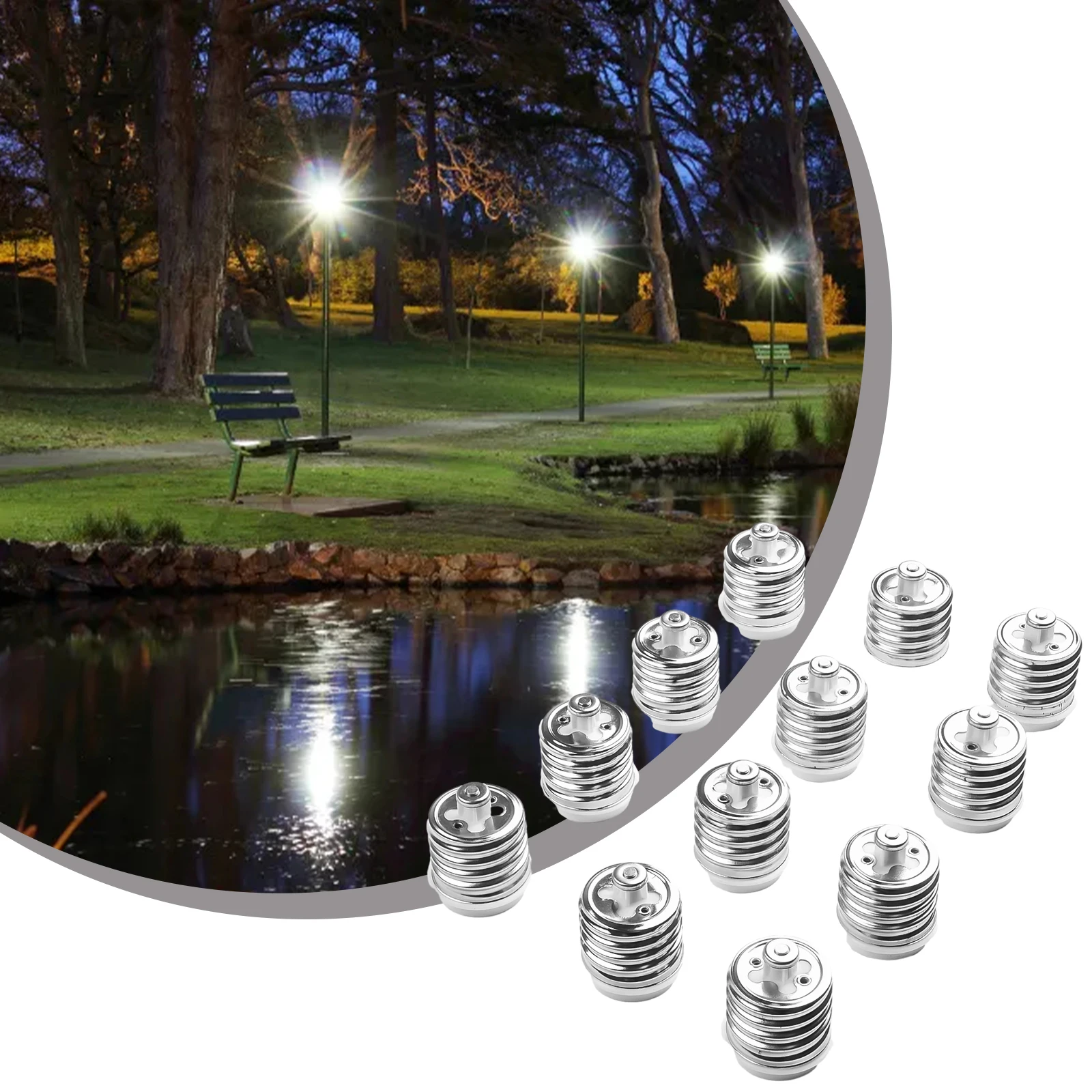 Flexible and Convenient 12Pcs E39E40 to E26E27 Adapter Screw Light Bulb Socket Adapter Converter Compatible with Various Bulbs