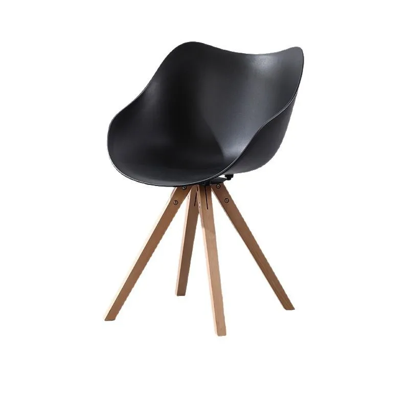 Nordic backrest solid wood Internet celebrity dining chair,  creative armrest home desk computer chair