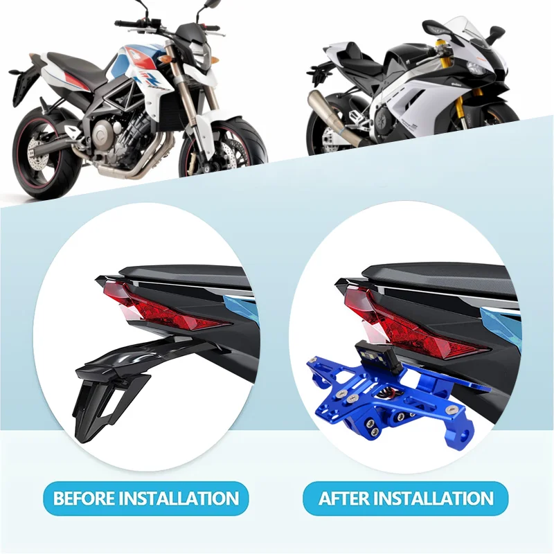 For Aprilia RSV4 RS660 RS4 RS125 Tuono V4 APR GPR150 GPR125 GPR250 Motorcycle Adjustable Rear Tail Tidy License Plate Holder