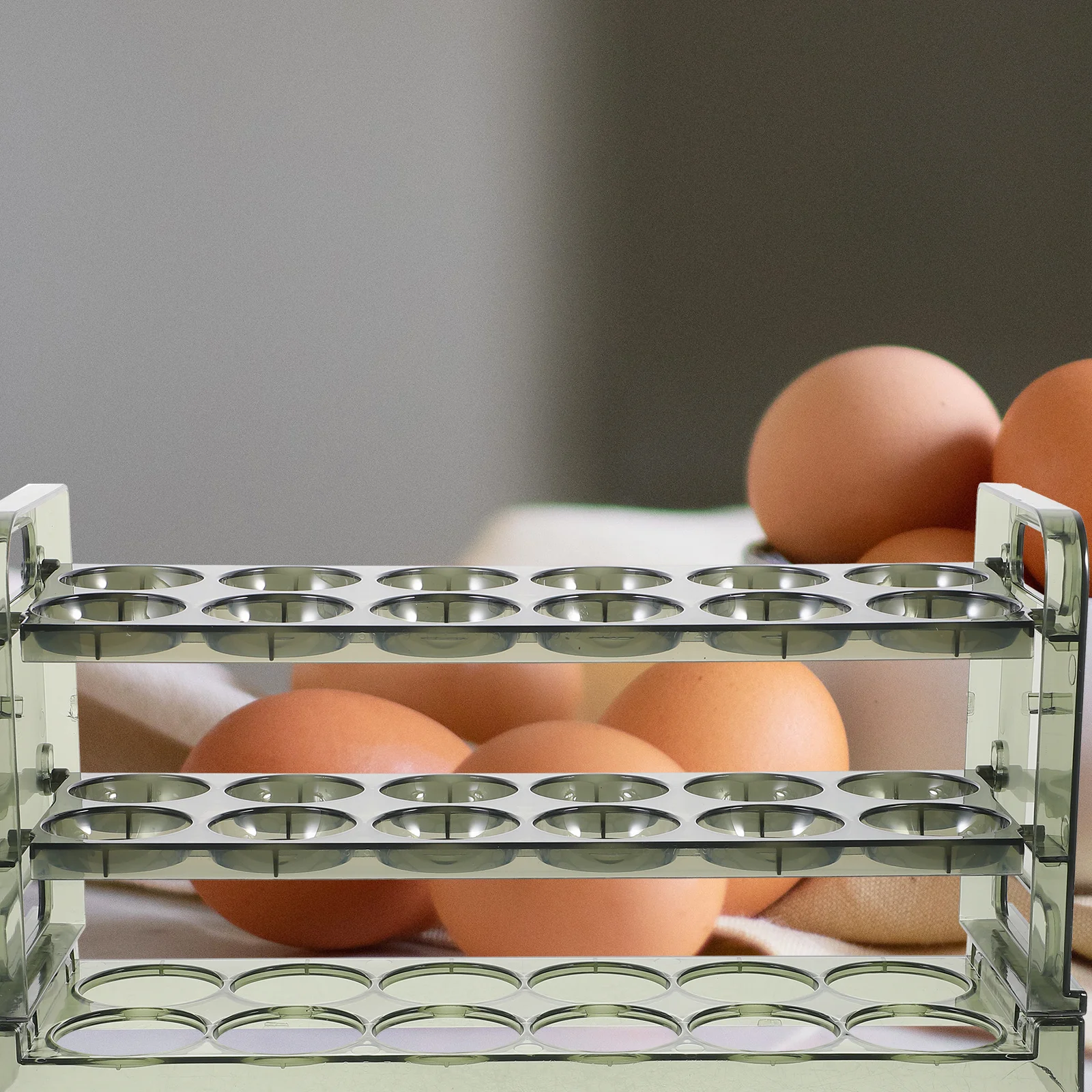

3 Layer Refrigerator Door Egg Stand Durable Easy Clean Transparent Kitchen Organizer Storage Egg Holder for Fridge