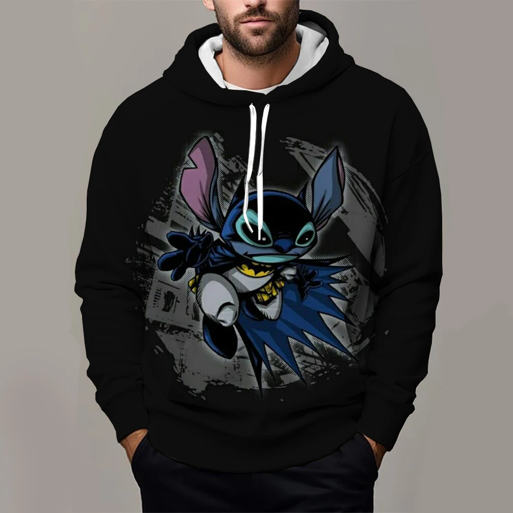 2024 Spring/Summer New Disney Stitch 3D Printed Men's Hoodie Street Fashion Versatile Clothing Outdoor Sports Kids Sweatshirt