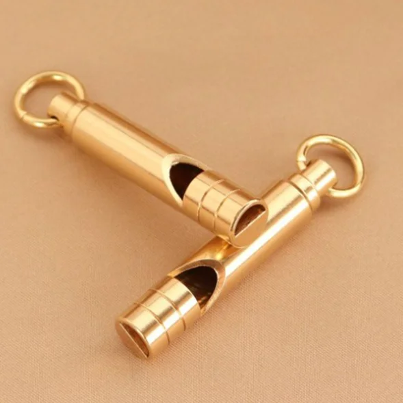 Brass Retro Whistle Pendant Outdoor Keychain Survival Equipment  Fans Referee Supplies Survival