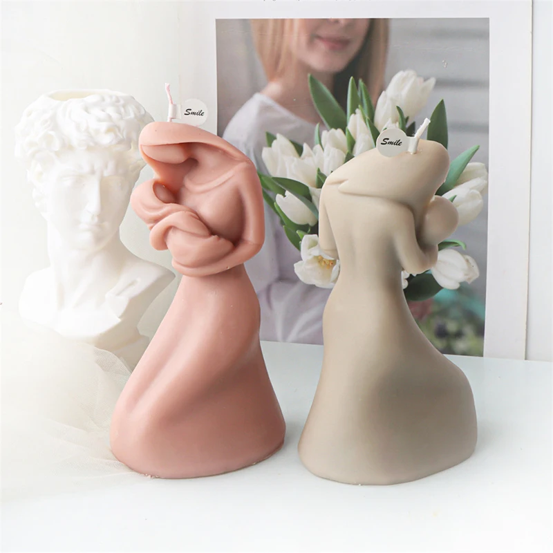 

3D Kneeling Holding Baby Mom Silicone Candle Mold DIY Simple Art Body Plaster TreeMaking Supplies Handmade Gift for Mother's Day