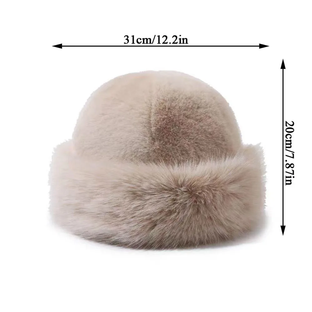 Hot Y2k Fluffy Faux Fur Bucket Hats Women Warm Thick Plush Winter Hat Lady Fluffy Fur Ear Protection Cap Windproof Panama Caps