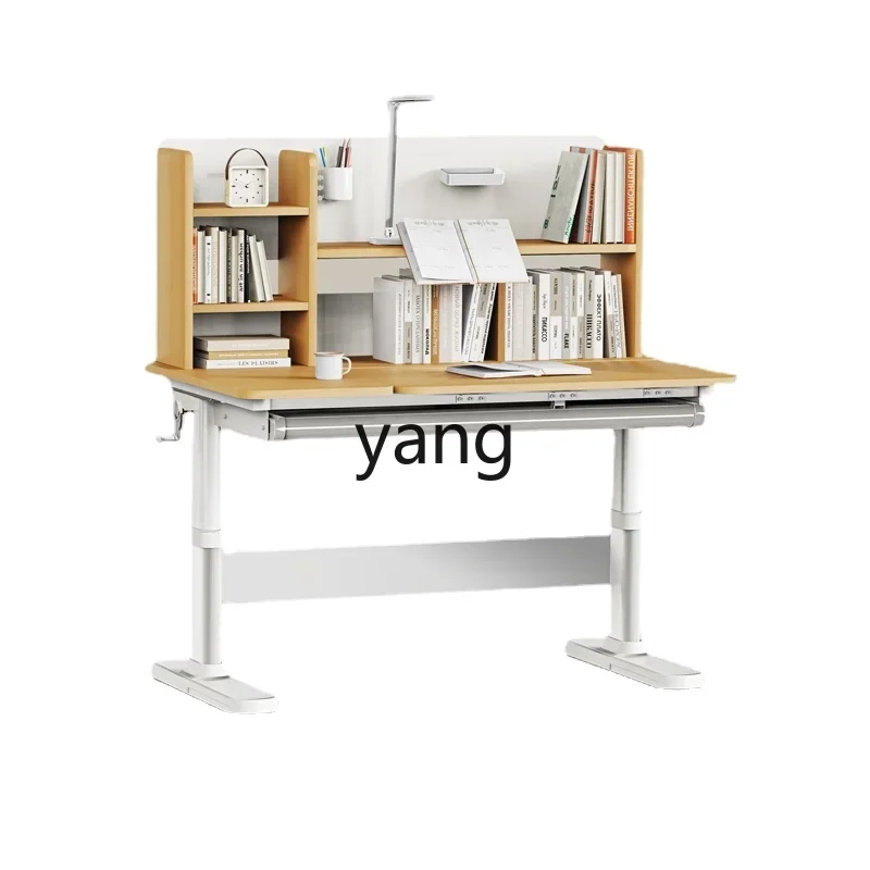 CX solid wood lifting book study table bookcase integrated primary school junior high school students home writing table