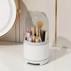 1pc 360° Rotating Makeup Storage Box, Detachable Storage Box, Transparent Dust-proof Pen Holder, Eyeshadow Brush Holder