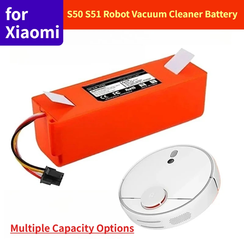 

14.4V 12800mAh Replacement Battery for Xiaomi Roborock S50 S51 Robot Vacuum Cleaner Multiple Capacity Options