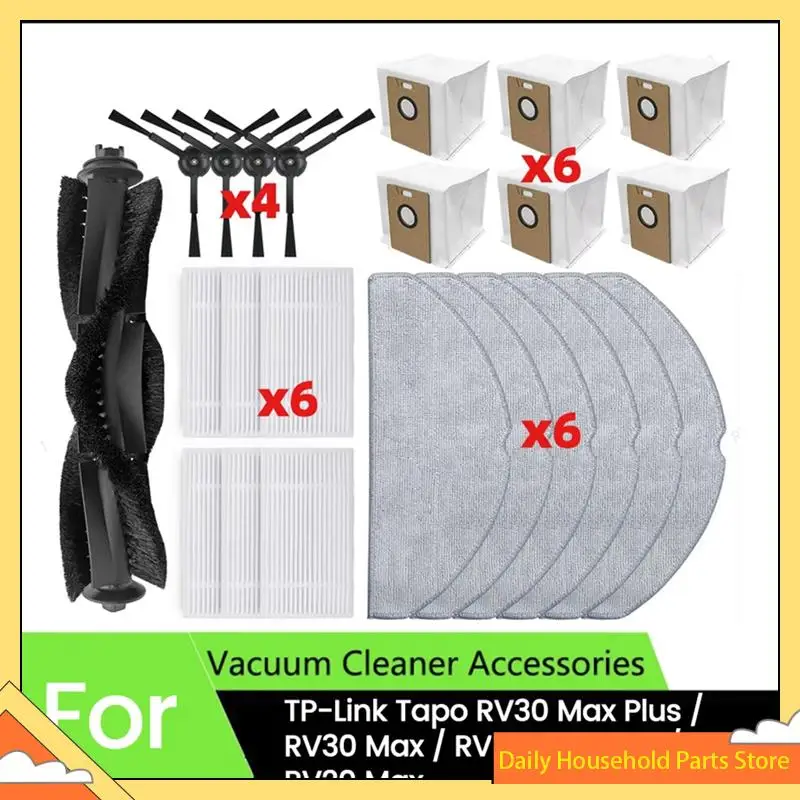 【Great Sale】23PCS For TP-Link Tapo RV30 Max Plus/ RV30 Max/ RV20 Max Plus / RV20 Max Vacuum Accessories Hepa Filter Mop Side Bru