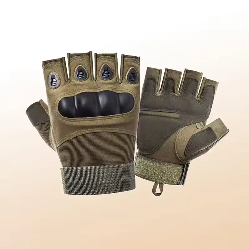 Guantes tácticos de medio dedo para caza al aire libre, entrenamiento físico, antideslizantes, deportes de ciclismo, transpirables, resistentes al desgaste