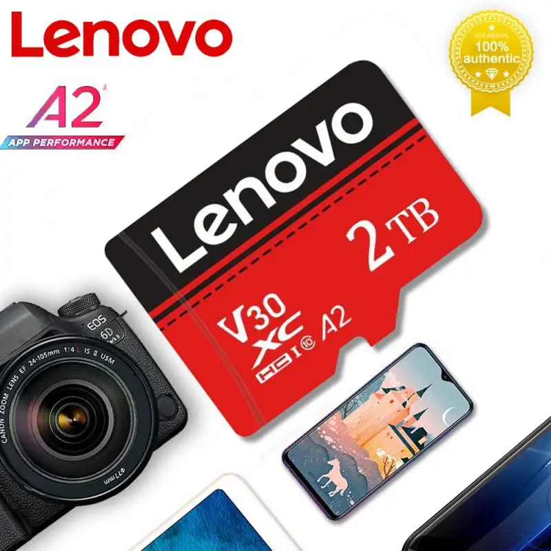 Original Lenovo 2TB Micro TF SD Card Memory Card TF/SD 128GB 256GB 512GB Mini Memory Card Class10 For Camera/Phone 2024 NEW