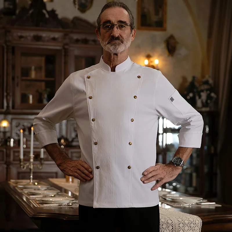 シェフ作業服長袖秋冬レストランキッチン洋食キッチンケータリング食堂ベーキングケーキパン Clothi