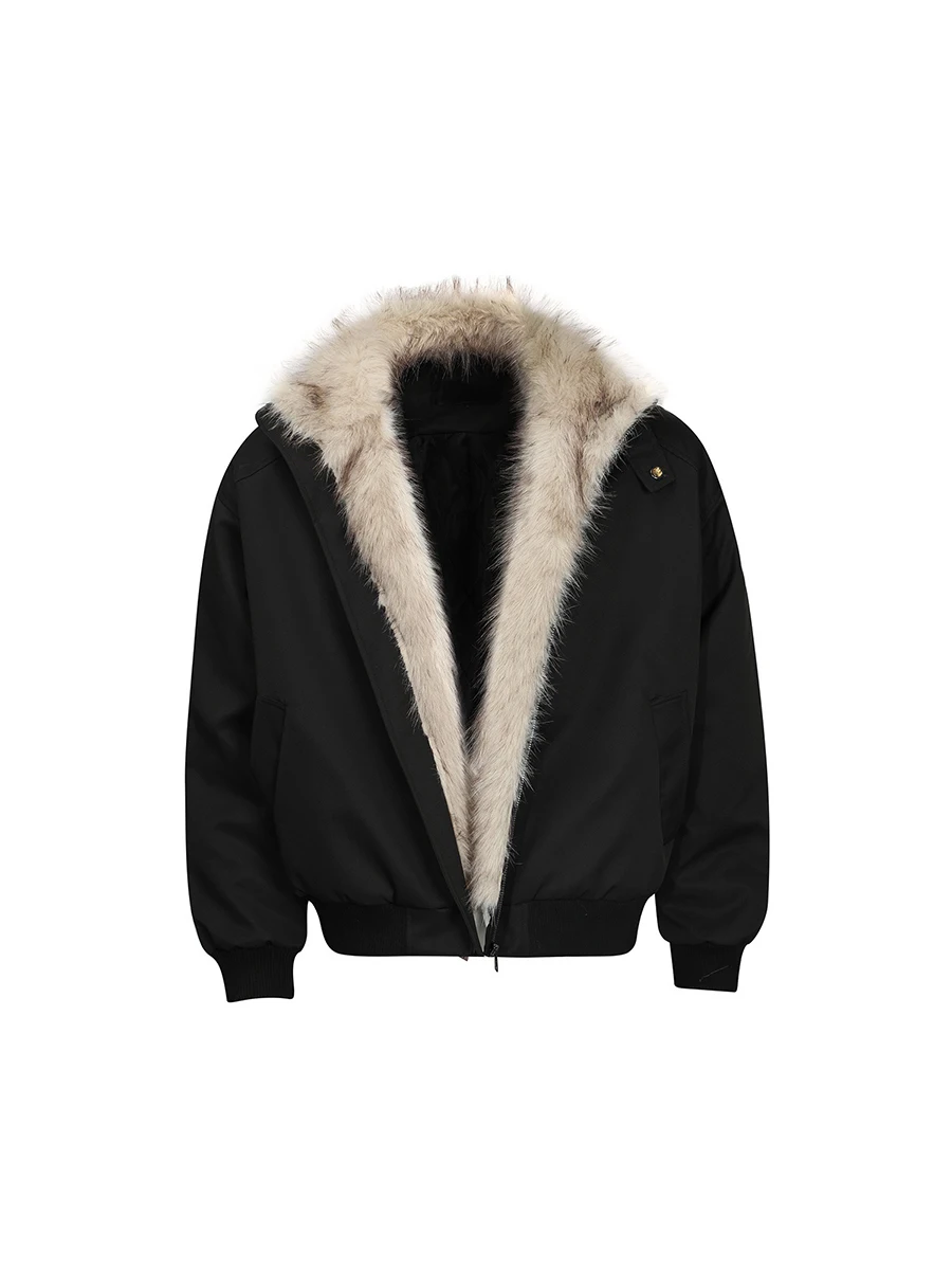 

TR Bruift American Retro Cleanfit Jaet Cotton Coat Loose Thi Warmth Mountain Eagle Collar Long Sve Casual Coat