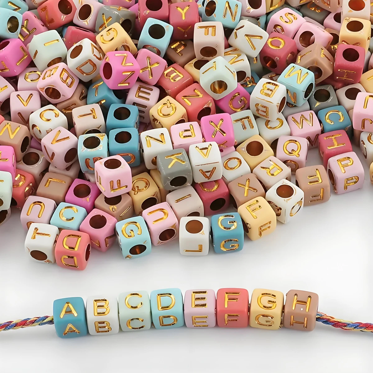 200 قطعة من خرز الحروف الأبجدية الأكريليك متعدد الألوان لصنع المجوهرات بنفسك ملحقات سلسلة المفاتيح والقلادة #5