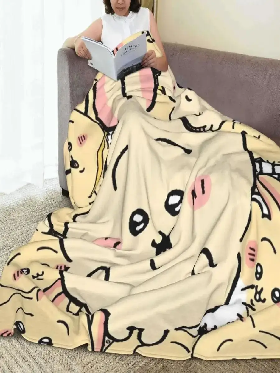 Kawaii Style Fleece Throw Blanket  Super Soft JapaneseInspired Design  Lightweight Summer Blanket for Couch Bed or Travel