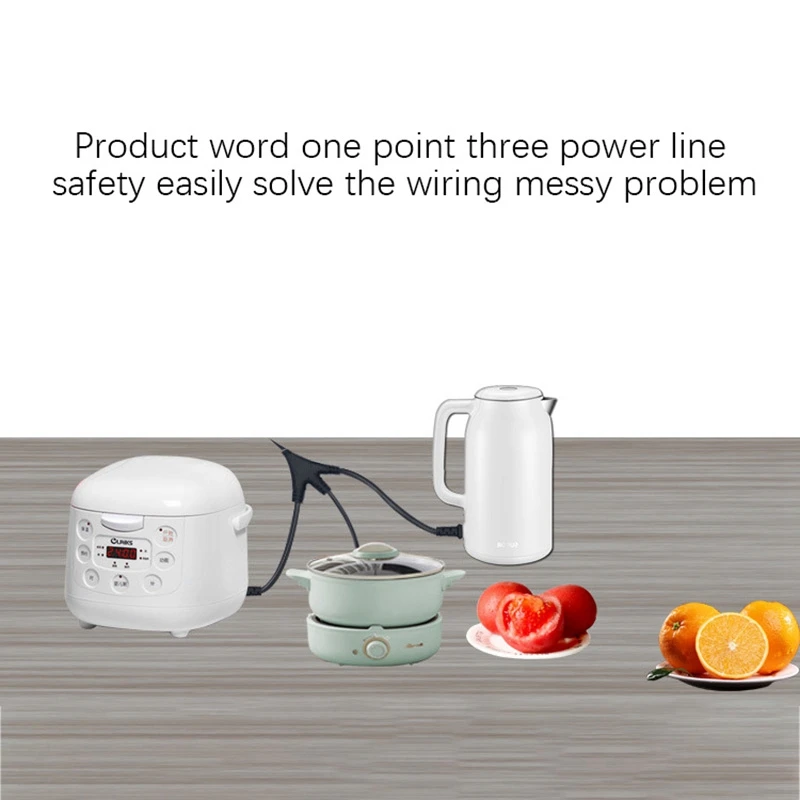 Power Extension Cord, C14 To 3XC13 One-Point Three-Fork Power Extension Cord For Rice Cookers, Electric Kettles