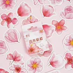 46 Pcs Cute Boxed Sakura Scrapbook Stickers Mini Pink Cherry Blossom Petals DIY Decoration Sticker For Album Card Making Journal