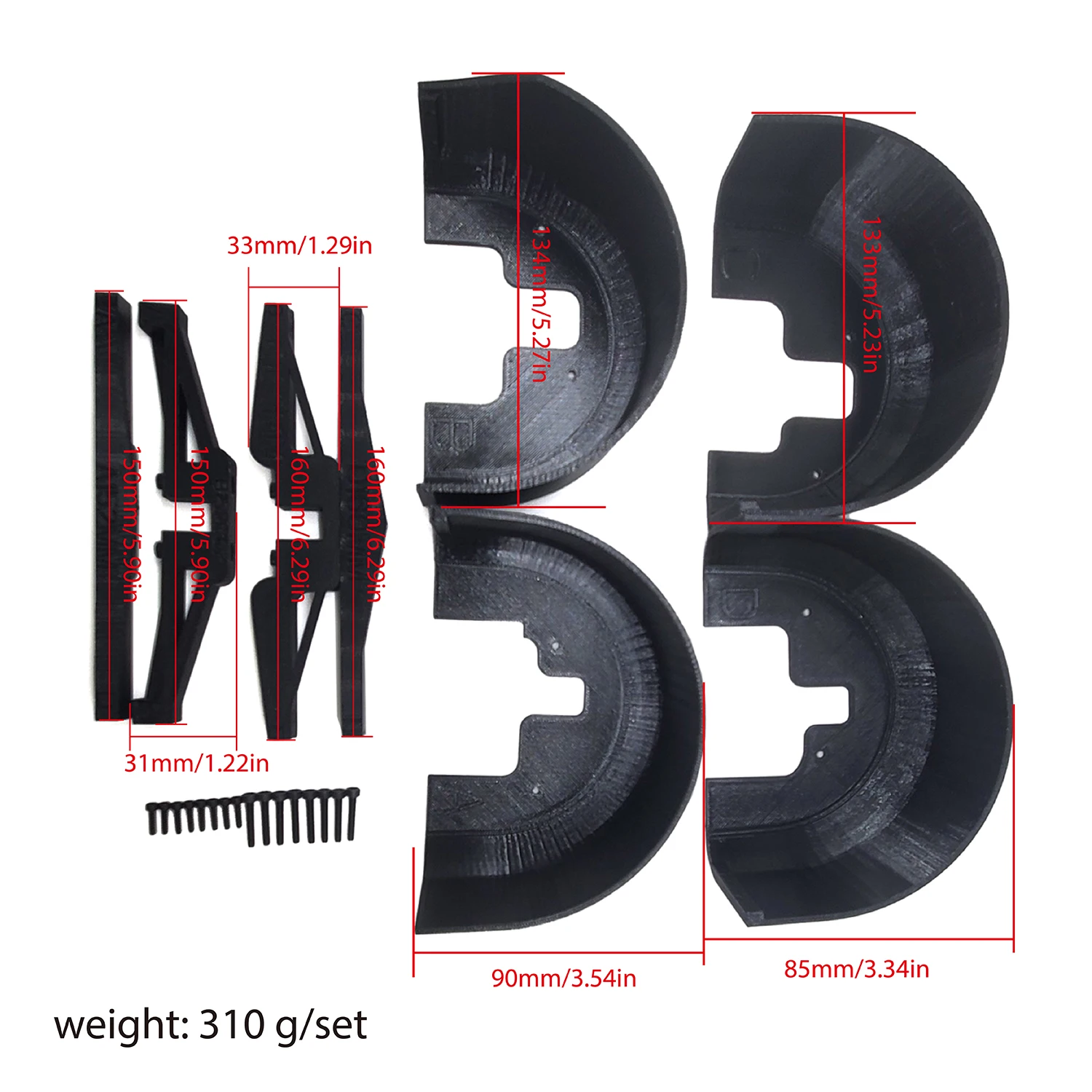 

MJX 1/7 7303 Citroen RC C3 Front and Rear Simulated Mudguards for Hyper Go 1/7 Upgrade Parts