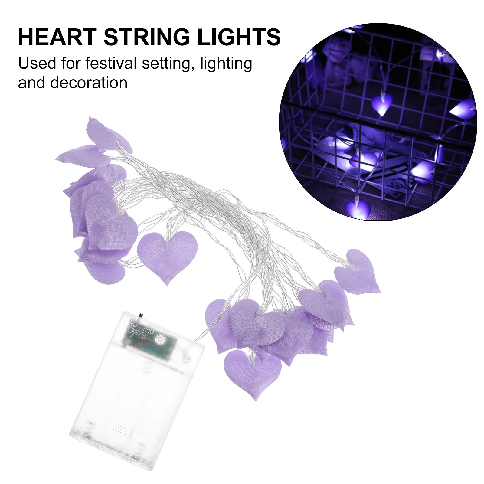 1 مجموعة شكل قلب LED سلسلة أضواء 20 أضواء غرفة نوم مهرجان الزفاف ديكور معلق حفلة إضاءة جو داخلي